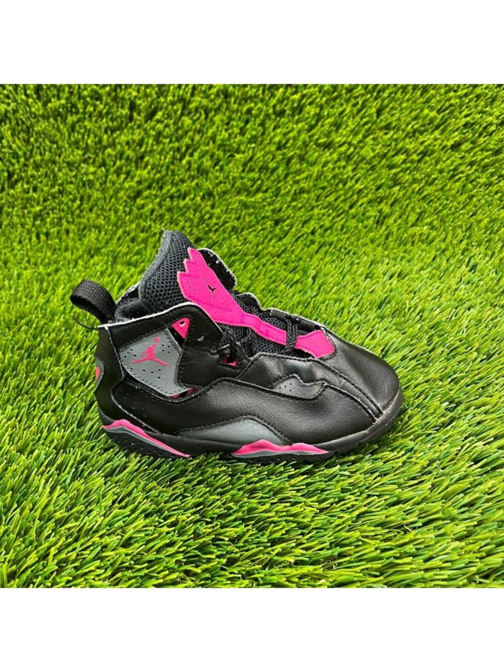 Nike Air Jordan True Flight Girls Size 9C Pink BlackAthletic Basketball Sneakers